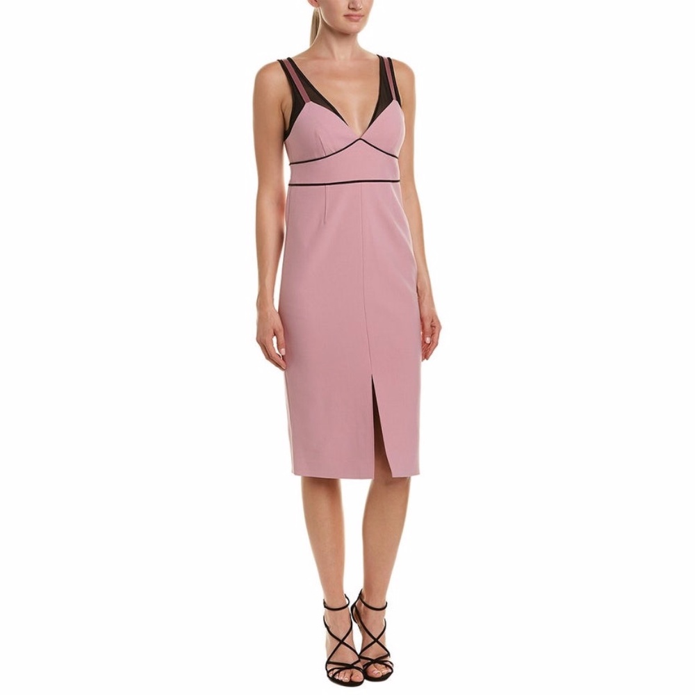 NWT Cinq A Sept Lida Silk-Trim Midi Dress